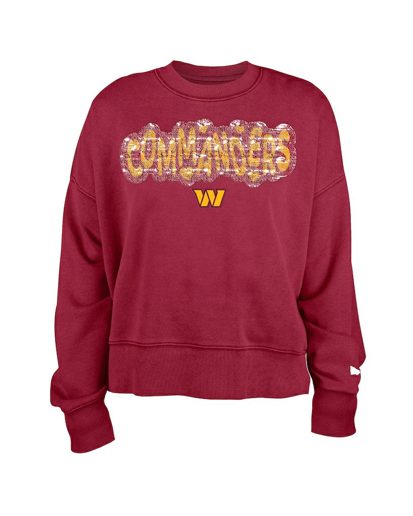Washington Commanders New Era Girl's Flip Sequin Sweatshirt - Burgundy for sale