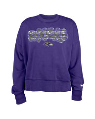 Baltimore Ravens New Era Girl's Flip Sequin Sweatshirt - Purple sale