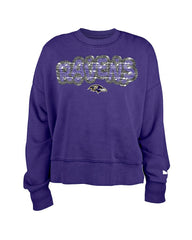 Baltimore Ravens New Era Girl's Flip Sequin Sweatshirt - Purple sale