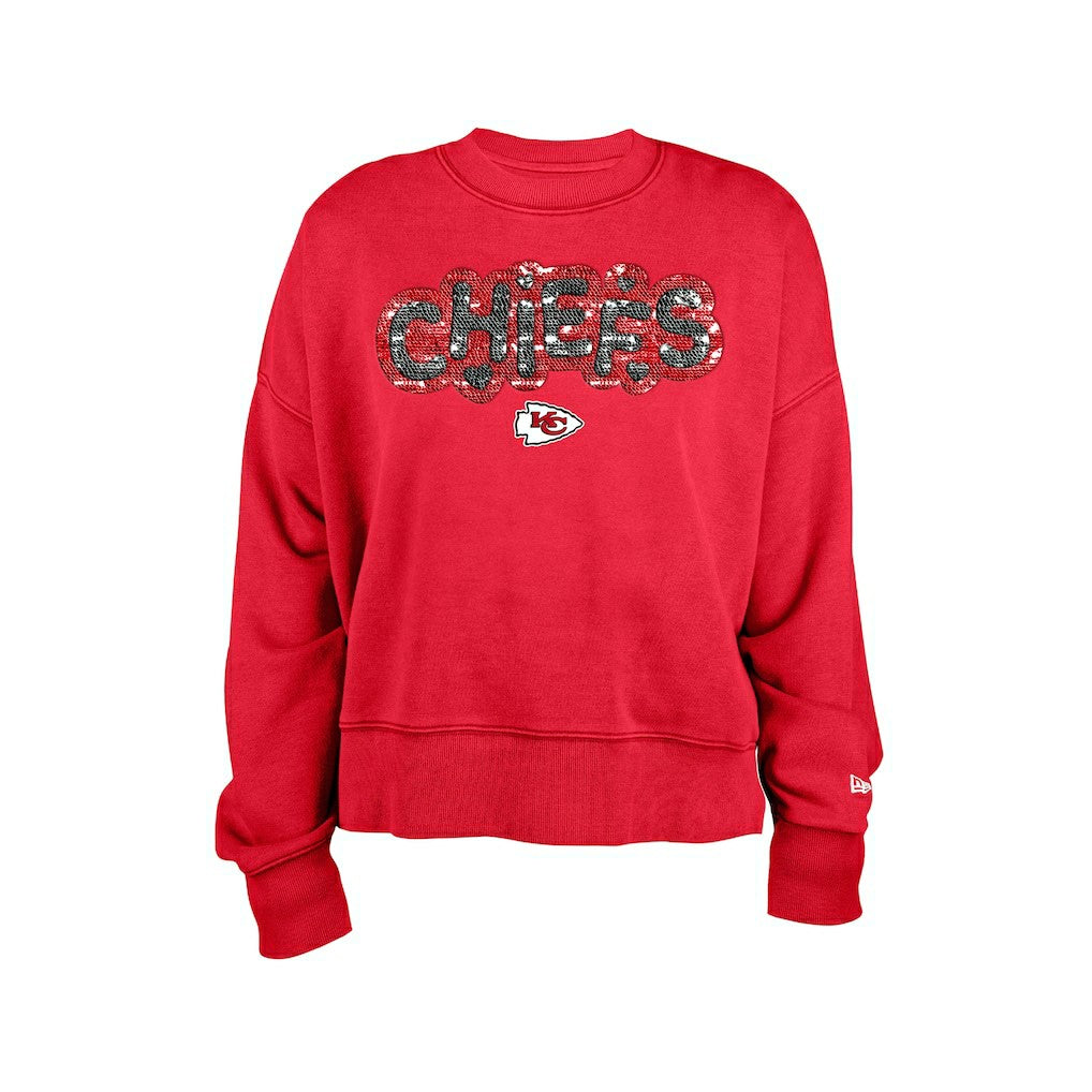 Kansas City Chiefs New Era Girl's Flip Sequin Sweatshirt - Red outlet