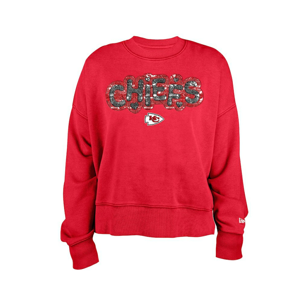 Kansas City Chiefs New Era Girl's Flip Sequin Sweatshirt - Red outlet