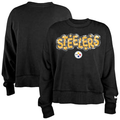 Pittsburgh Steelers New Era Girl's Flip Sequin Sweatshirt - Black sale