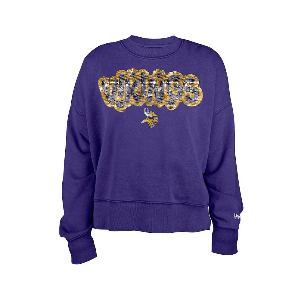 Minnesota Vikings New Era Girl's Flip Sequin Sweatshirt - Purple cheap
