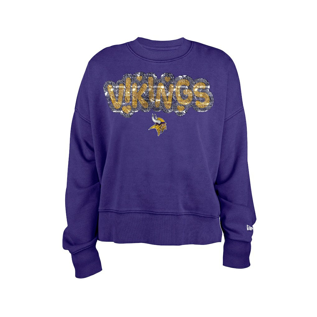 Minnesota Vikings New Era Girl's Flip Sequin Sweatshirt - Purple cheap