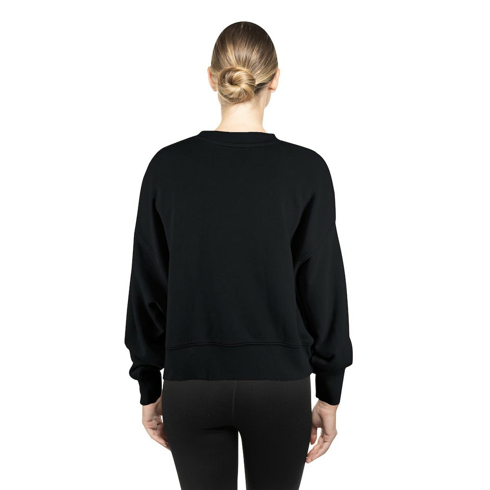 Philadelphia Eagles New Era Women's Oversized Throwback Mineral Wash Crew Neck Sweatshirt - Black discount