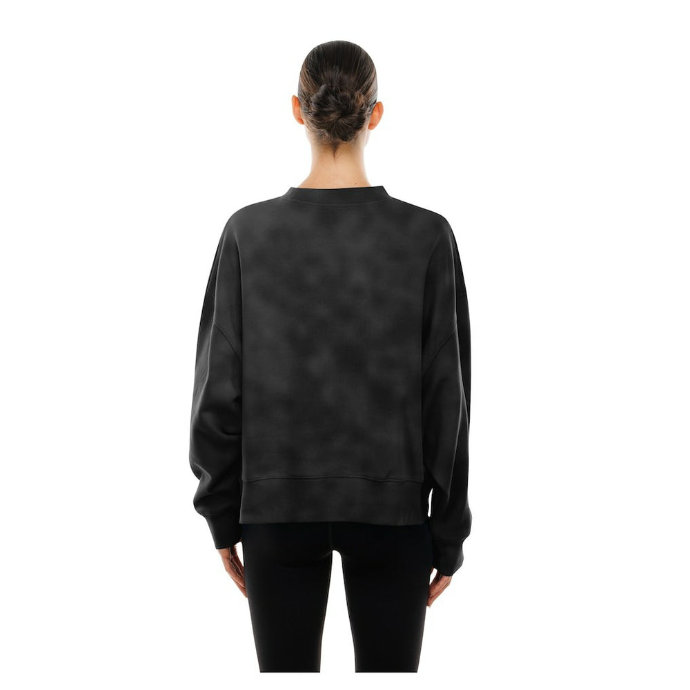 Pittsburgh Steelers New Era Women's Oversized Throwback Mineral Wash Crew Neck Sweatshirt - Black online