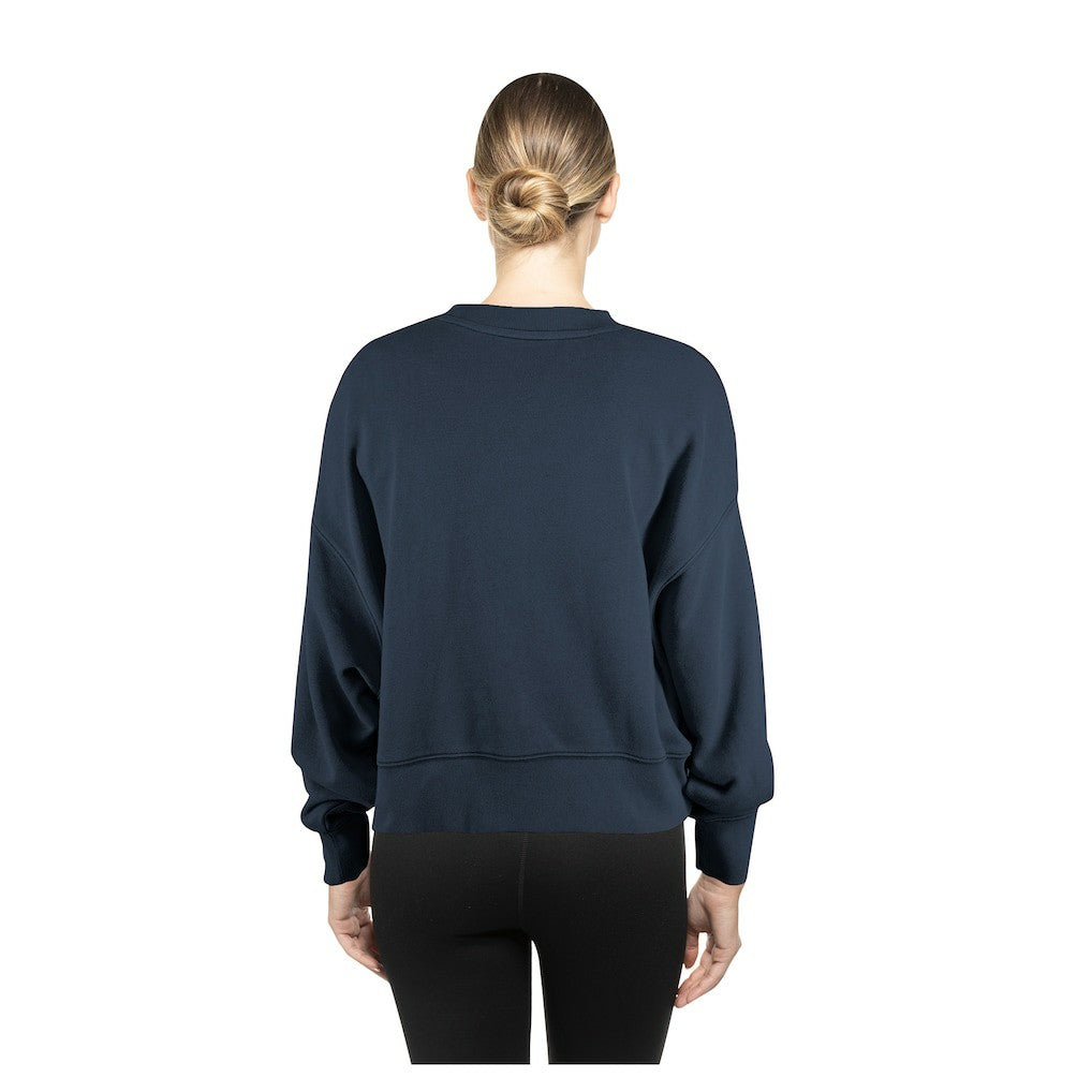 Seattle Seahawks New Era Women's Oversized Throwback Mineral Wash Crew Neck Sweatshirt - College Navy sale