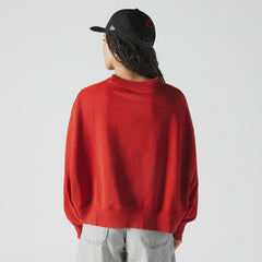 Kansas City Chiefs New Era Women's Oversized Throwback Mineral Wash Crew Neck Sweatshirt - Red on sale