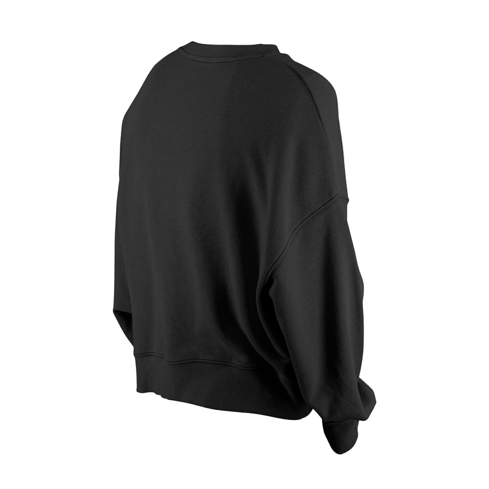 Detroit Lions New Era Women's Oversized Throwback Mineral Wash Crew Neck Sweatshirt - Black cheap