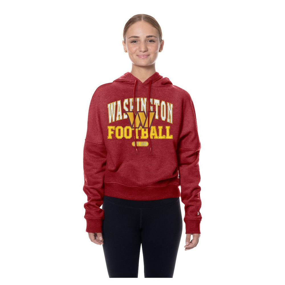 Washington Commanders New Era Women's Throwback Boxy Hoodie Sweatshirt - Burgundy cheap