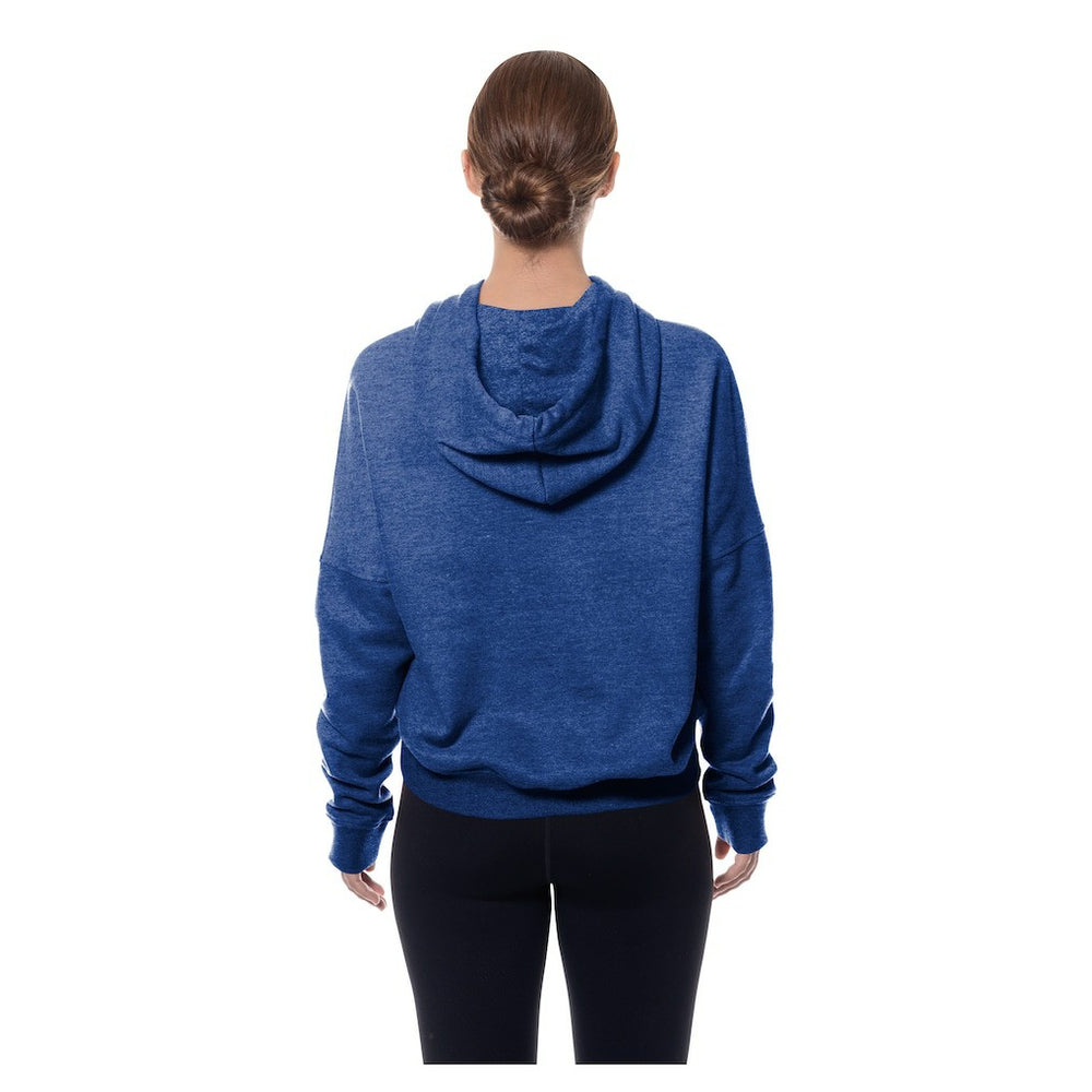 Buffalo Bills New Era Women's Throwback Boxy Hoodie Sweatshirt - Royal cheap
