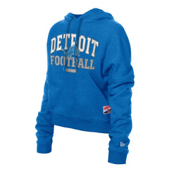 Detroit Lions New Era Women's Throwback Boxy Hoodie Sweatshirt - Blue discount