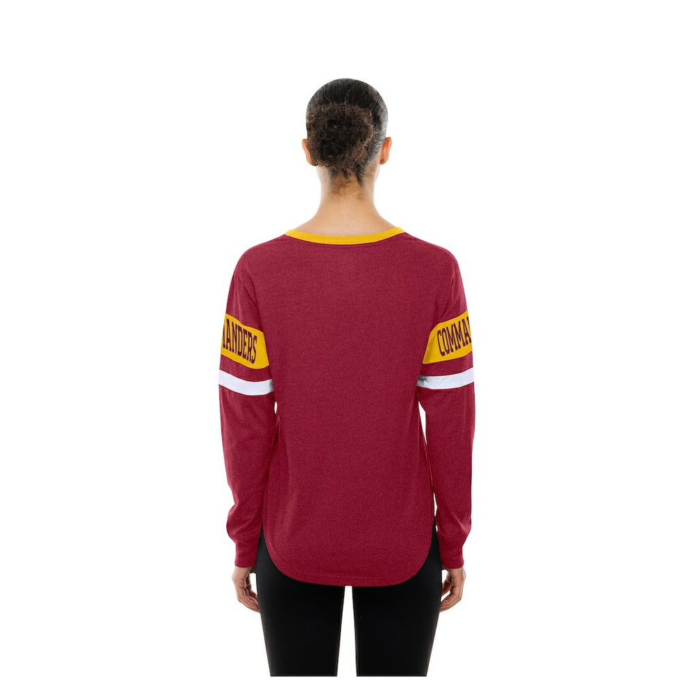 Washington Commanders New Era Women's Throwback Lace-Up Long-Sleeve T-Shirt - Burgundy for sale