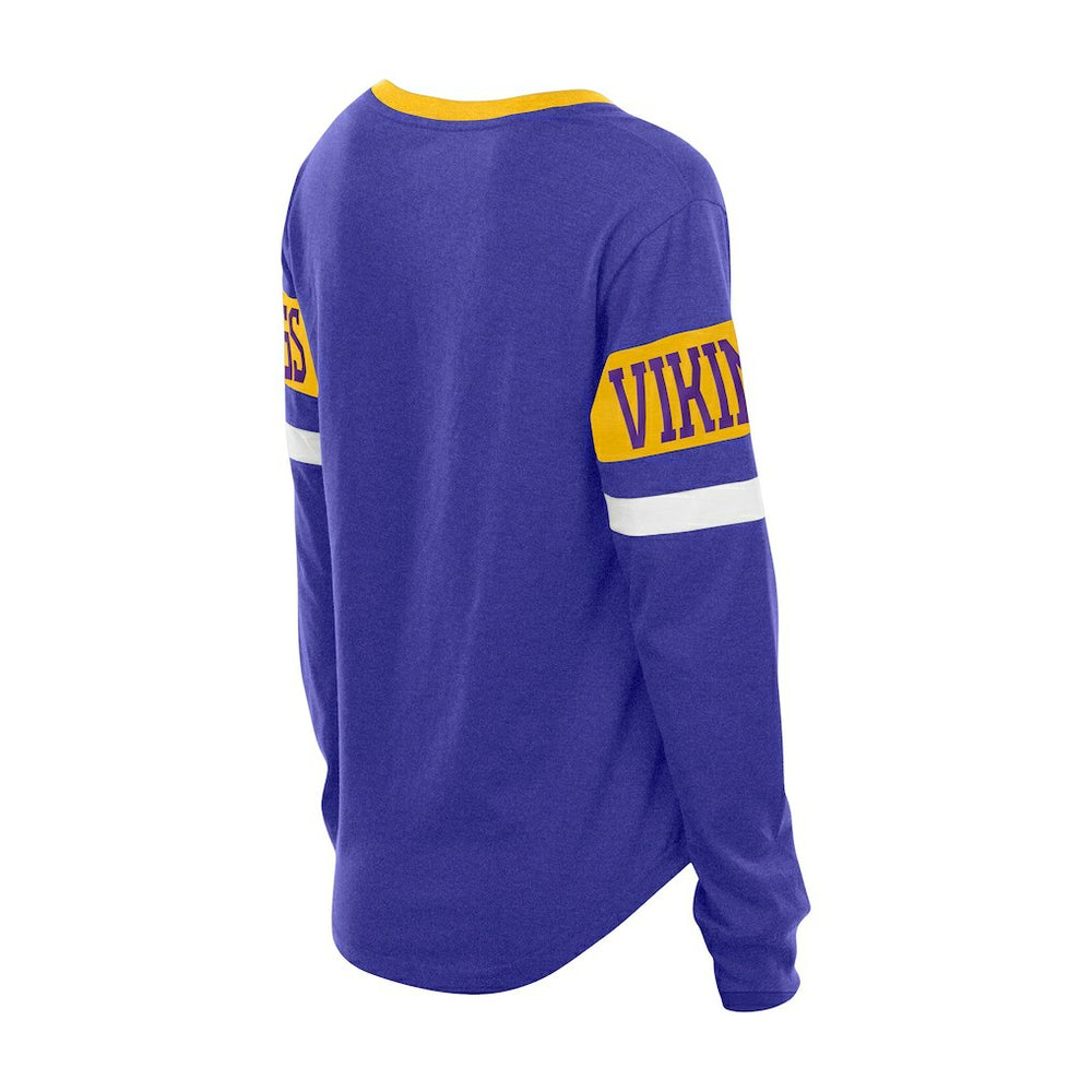 Minnesota Vikings New Era Women's Throwback Lace-Up Long-Sleeve T-Shirt - Purple outlet