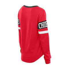 Kansas City Chiefs New Era Women's Throwback Lace-Up Long-Sleeve T-Shirt - Red outlet
