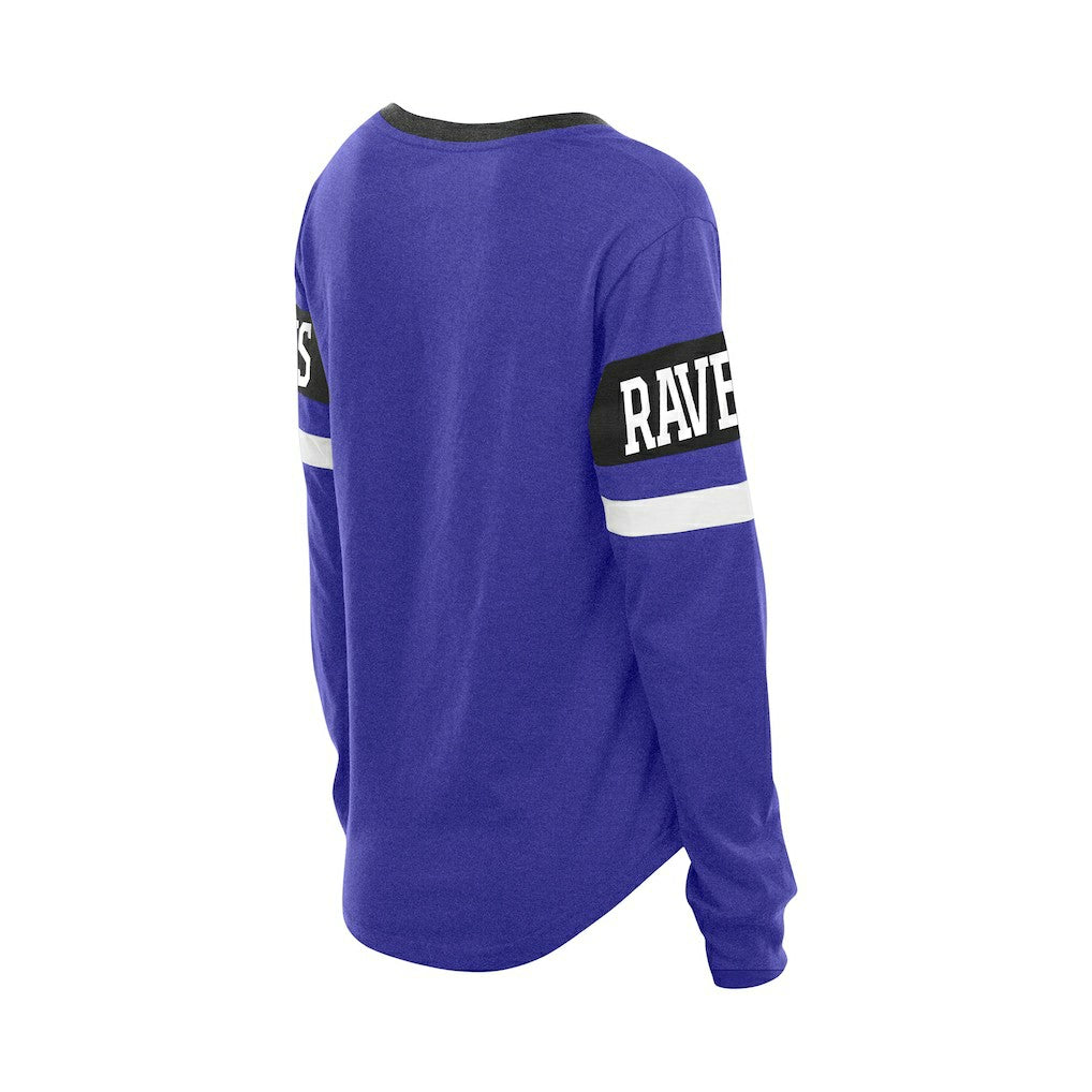 Baltimore Ravens New Era Women's Throwback Lace-Up Long-Sleeve T-Shirt - Purple cheap