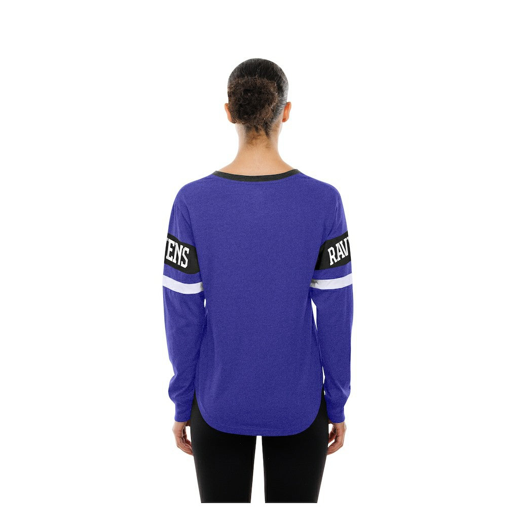 Baltimore Ravens New Era Women's Throwback Lace-Up Long-Sleeve T-Shirt - Purple cheap
