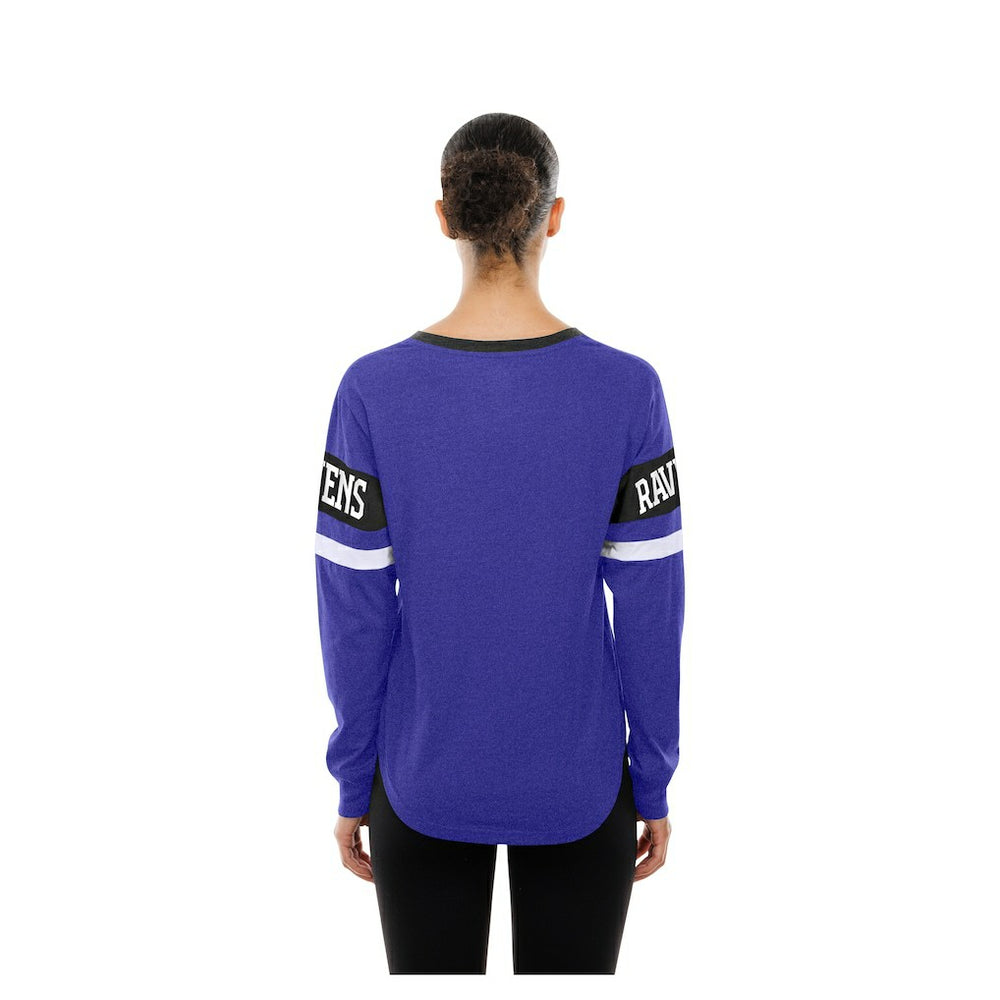 Baltimore Ravens New Era Women's Throwback Lace-Up Long-Sleeve T-Shirt - Purple cheap