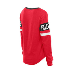 Atlanta Falcons New Era Women's Throwback Lace-Up Long-Sleeve T-Shirt - Red sale
