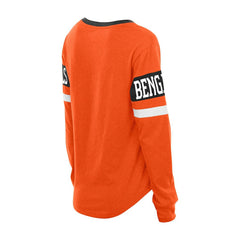 Cincinnati Bengals New Era Women's Throwback Lace-Up Long-Sleeve T-Shirt - Orange for sale