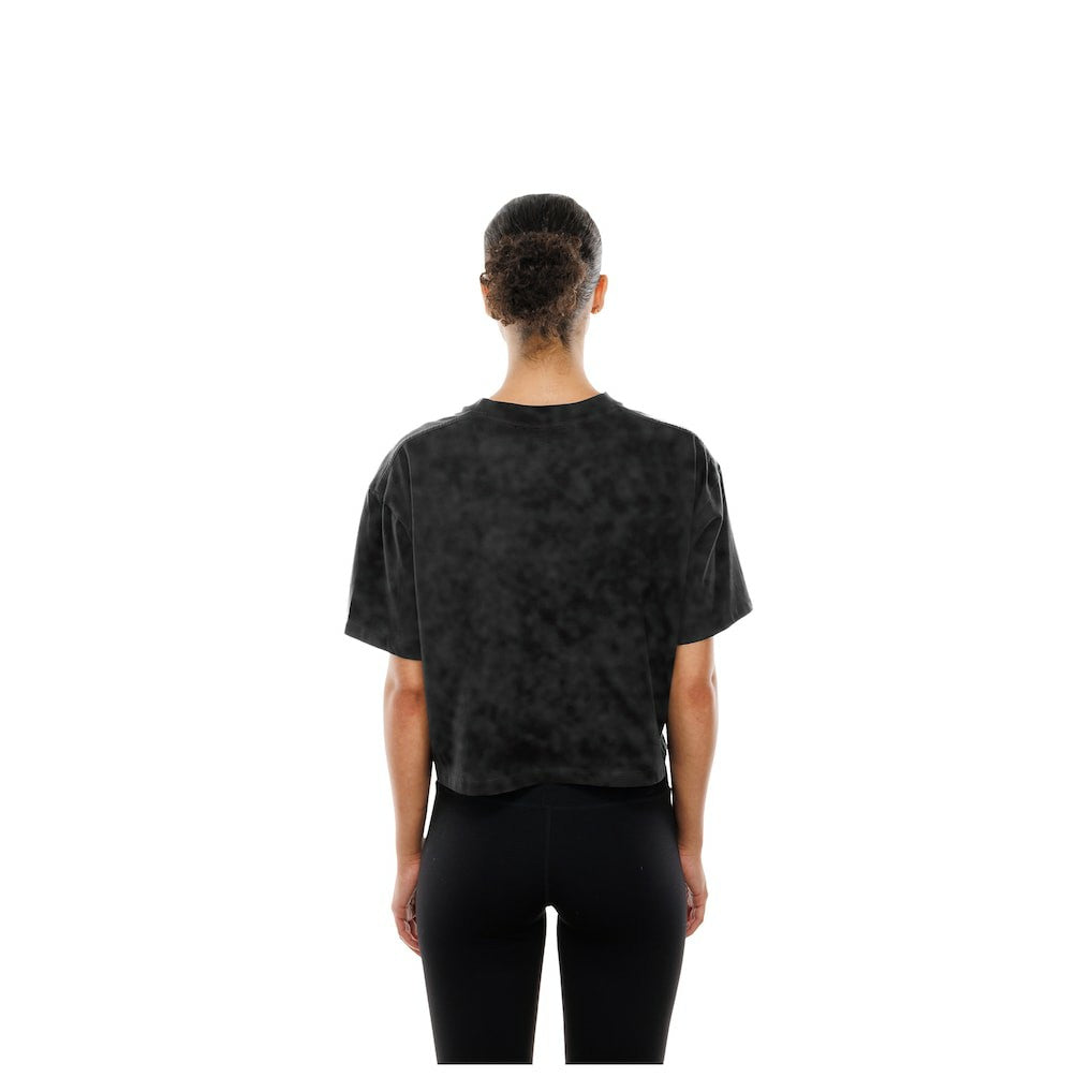 Las Vegas Raiders New Era Women's Boxy Cropped Sport Night Mineral Wash T-Shirt - Black cheap
