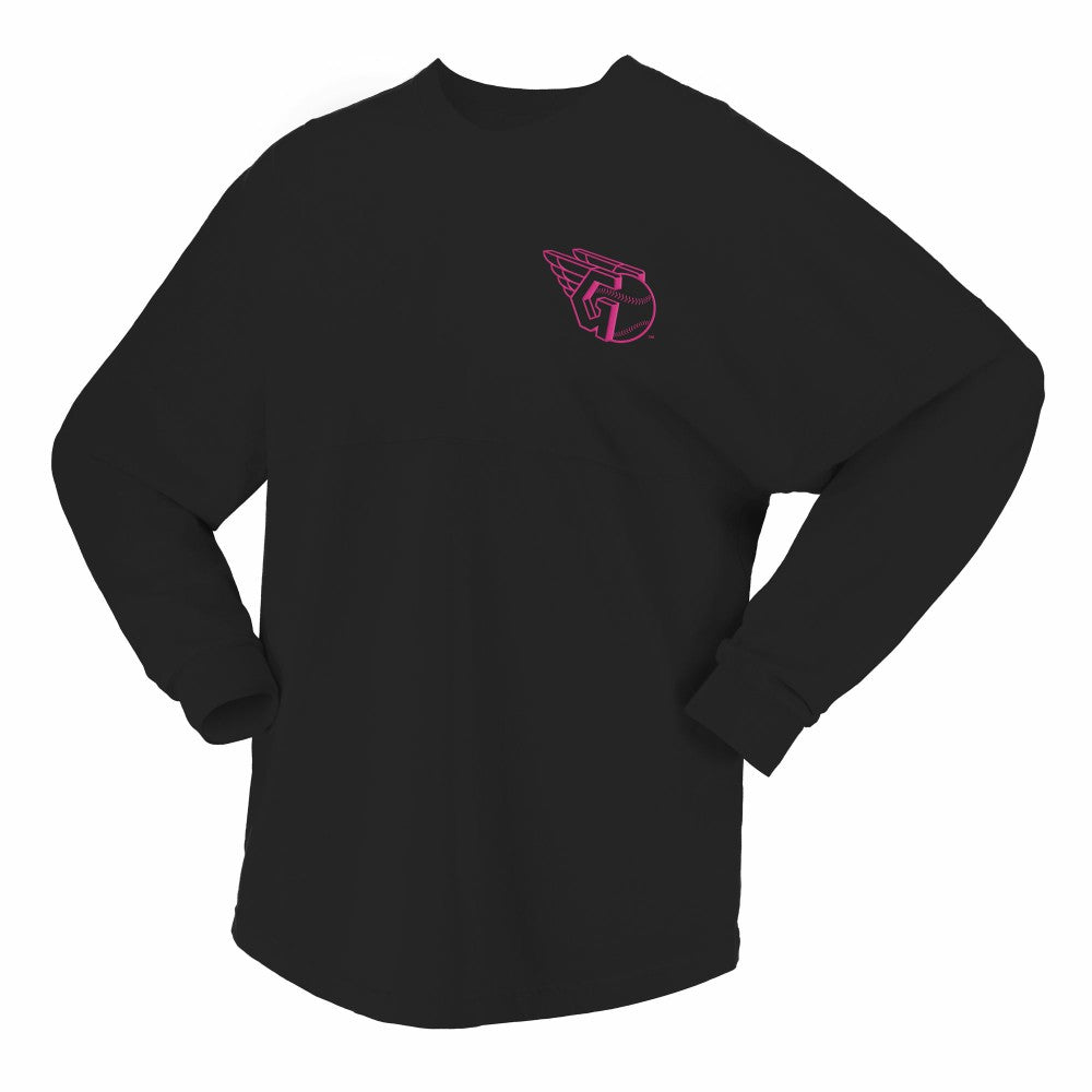 Cleveland Guardians Women's Neon Jersey Long Sleeve T-Shirt - Black