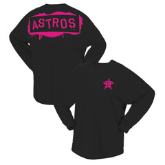 Houston Astros Women's Neon Jersey Long Sleeve T-Shirt - Black