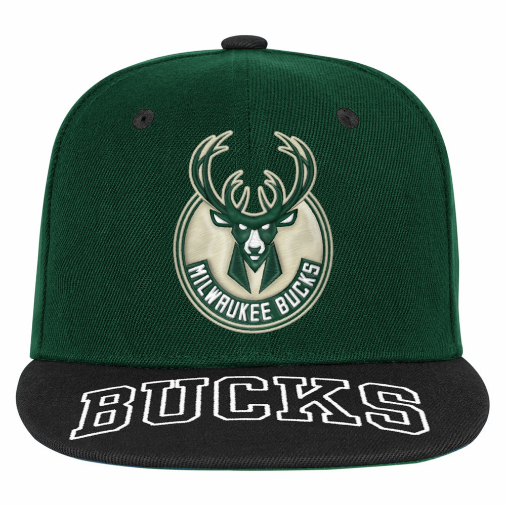 Milwaukee Bucks Outerstuff Youth Two-Tone Snapback Hat - Hunter Green/Black cheap