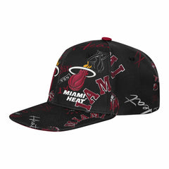 Miami Heat Outerstuff Youth Street Hooper Allover Print Snapback Hat - Black on sale