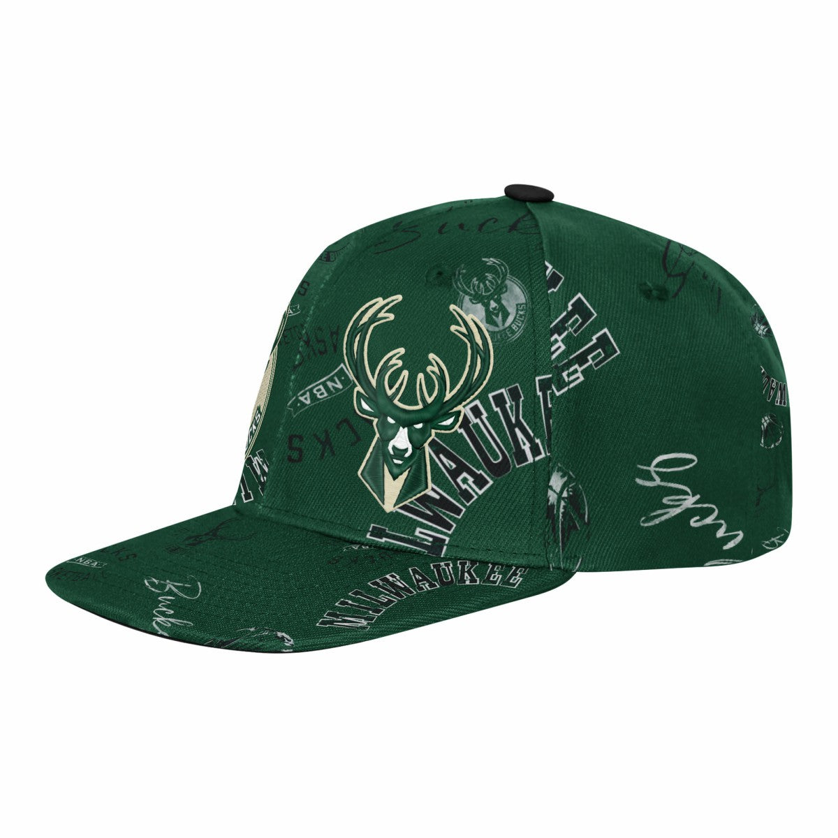 Milwaukee Bucks Outerstuff Youth Street Hooper Allover Print Snapback Hat - Hunter Green online