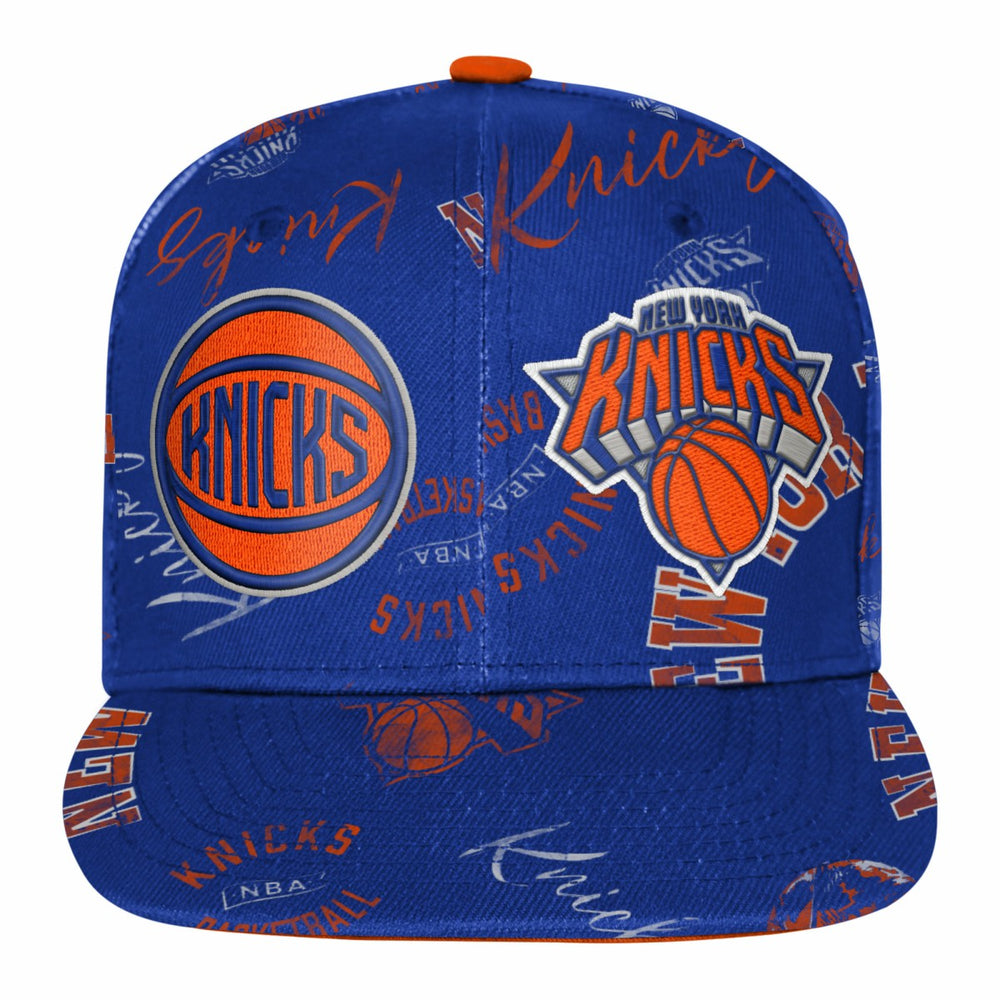 New York Knicks Outerstuff Youth Street Hooper Allover Print Snapback Hat - Blue cheap