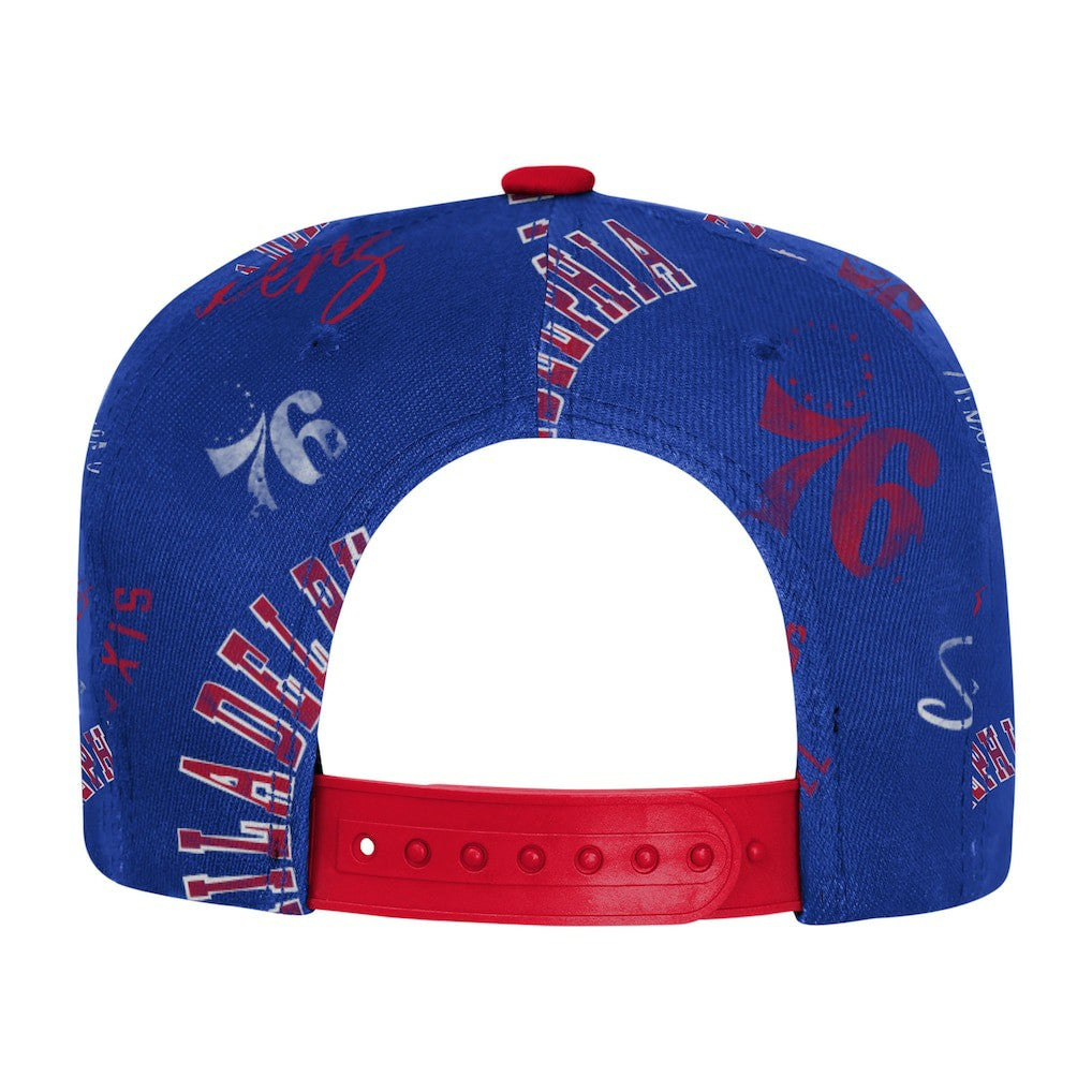 Philadelphia 76ers Outerstuff Youth Street Hooper Allover Print Snapback Hat - Royal shop