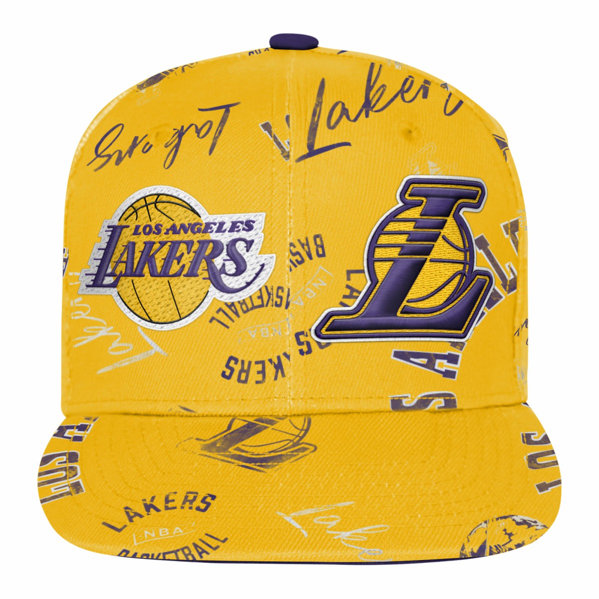 Los Angeles Lakers Outerstuff Youth Street Hooper Allover Print Snapback Hat - Gold sale