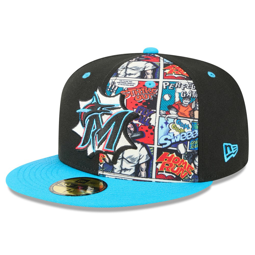 Miami Marlins 2025 MLB Diamond Hero Edition 59FIFTY Fitted Hat - Black/Blue | New Era