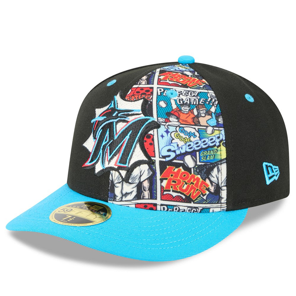 Miami Marlins 2025 MLB Diamond Hero Edition Low Profile 59FIFTY Fitted Hat - Black/Blue | New Era