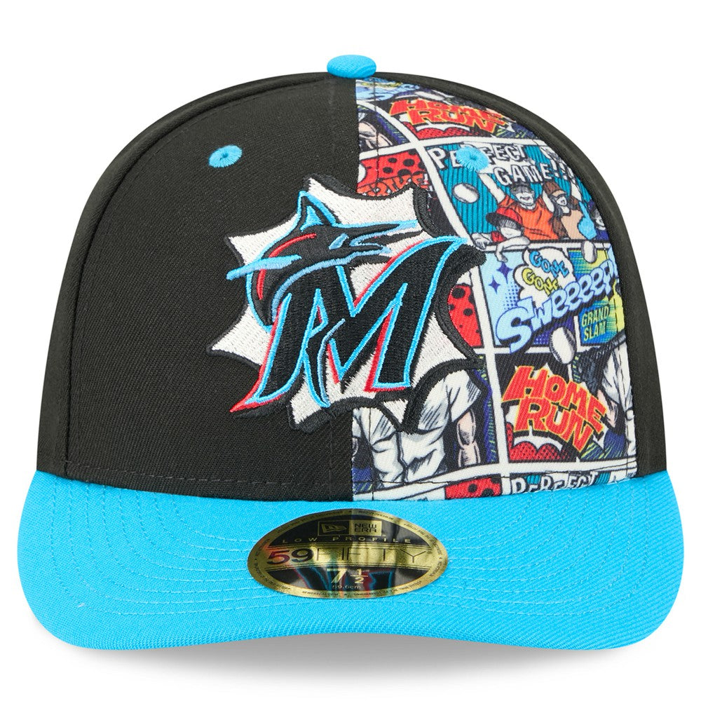 Miami Marlins 2025 MLB Diamond Hero Edition Low Profile 59FIFTY Fitted Hat - Black/Blue | New Era