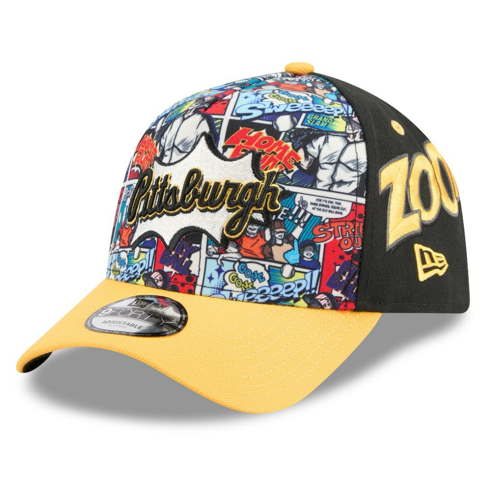 Pittsburgh Pirates Youth 2025 MLB Diamond Hero Edition A-Frame 9FORTY Adjustable Hat - Black/Gold | New Era