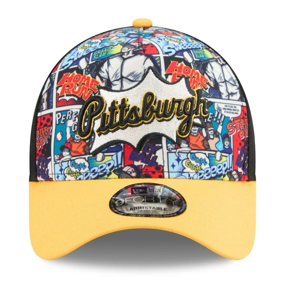 Pittsburgh Pirates Youth 2025 MLB Diamond Hero Edition A-Frame 9FORTY Adjustable Hat - Black/Gold | New Era