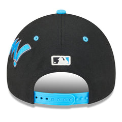 Miami Marlins Youth 2025 MLB Diamond Hero Edition A-Frame 9FORTY Adjustable Hat - Black/Blue | New Era