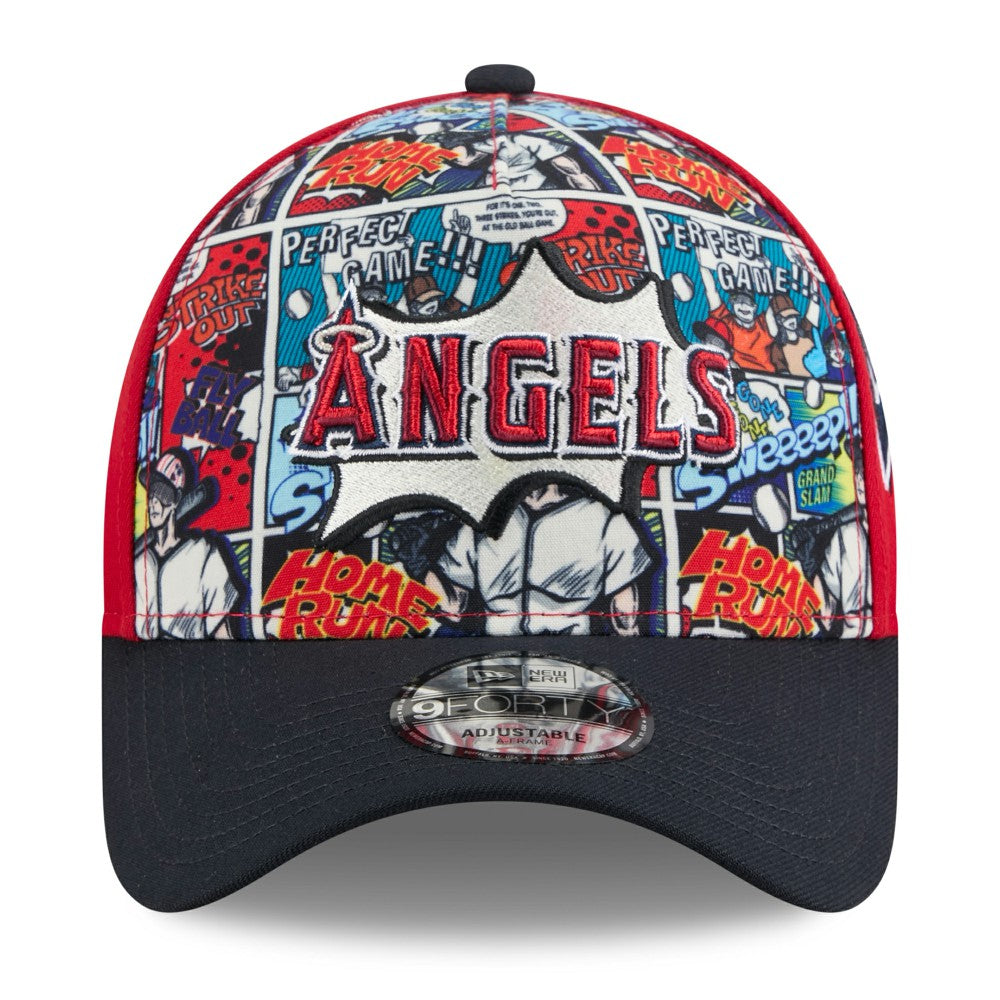 Los Angeles Angels Youth 2025 MLB Diamond Hero Edition A-Frame 9FORTY Adjustable Hat - Red/Navy | New Era