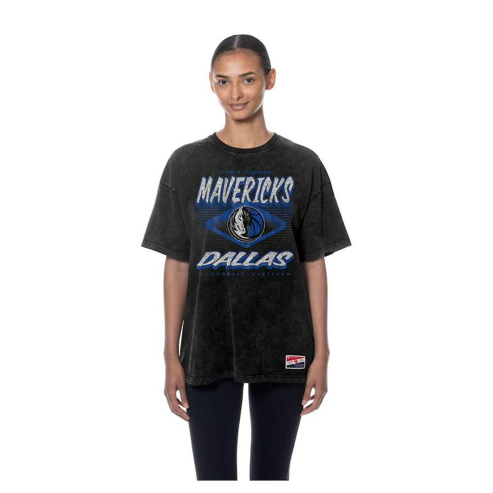 Dallas Mavericks Women's Throwback Mineral Wash Oversized T-Shirt sale - Black | New Era cheap