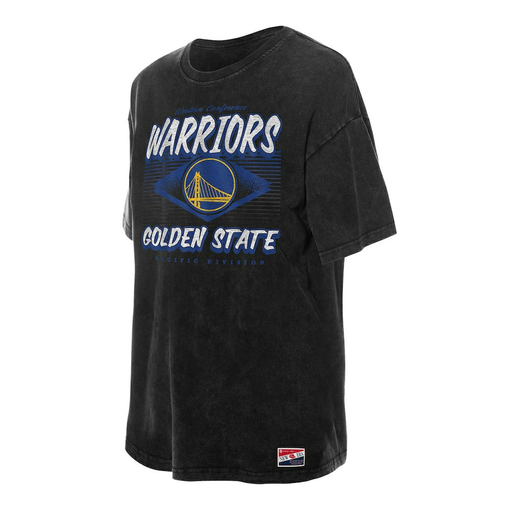 Golden State Warriors Women's Throwback Mineral Wash Oversized T-Shirt sale - Black | New Era cheap