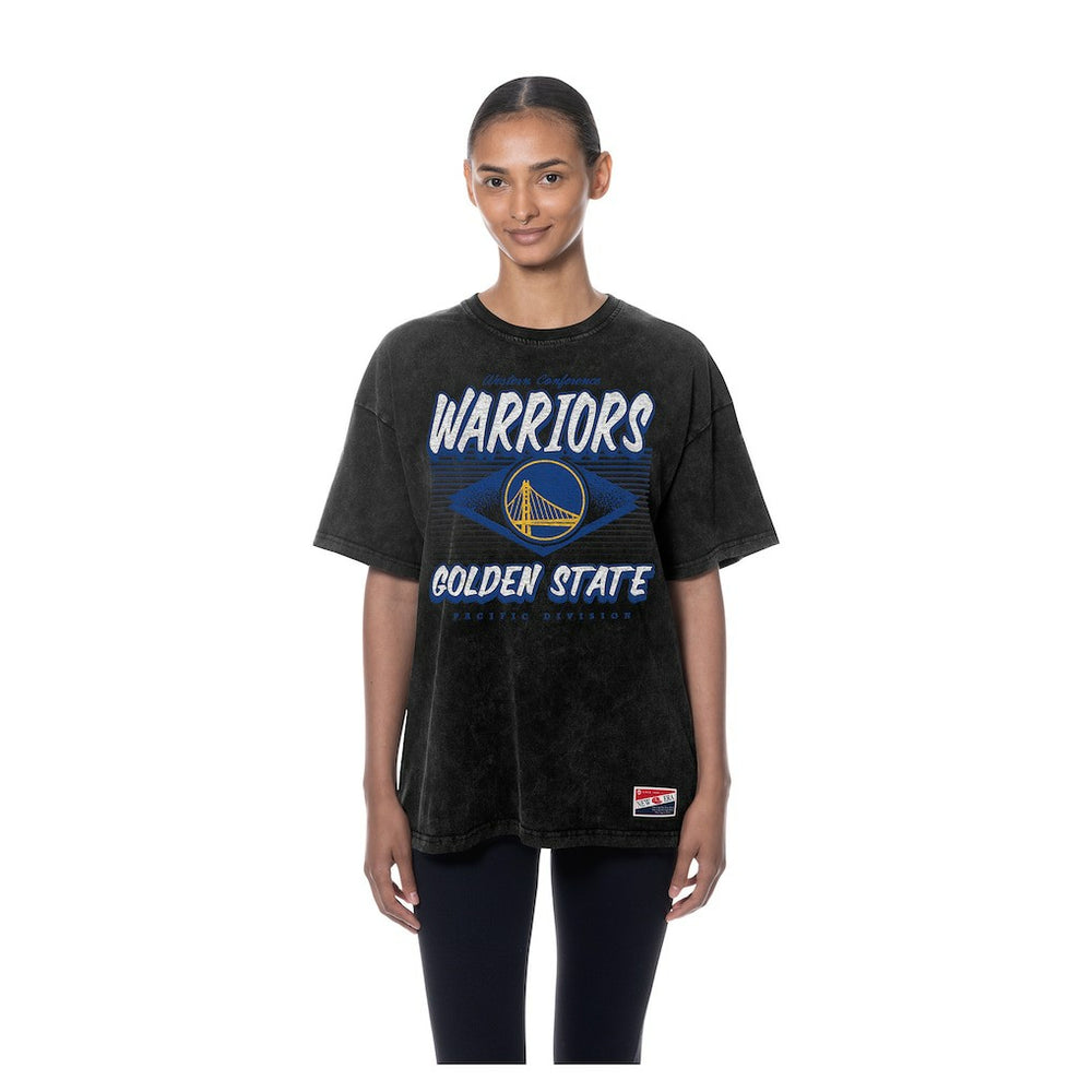 Golden State Warriors Women's Throwback Mineral Wash Oversized T-Shirt sale - Black | New Era cheap