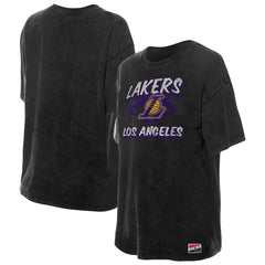Los Angeles Lakers Women's Throwback Mineral Wash Oversized T-Shirt - Black | New Era sale