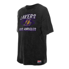 Los Angeles Lakers Women's Throwback Mineral Wash Oversized T-Shirt - Black | New Era sale