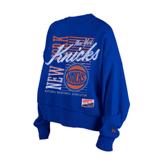 New York Knicks Women's Boxy Throwback Mineral Wash Sweatshirt - Blue | New Era sale