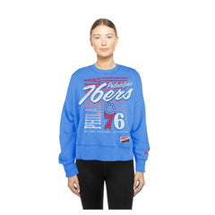 Philadelphia 76ers Women's Boxy Throwback Mineral Wash Sweatshirt - Royal | New Era online