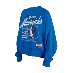 Dallas Mavericks Women's Boxy Throwback Mineral Wash Sweatshirt sale - Blue | New Era sale