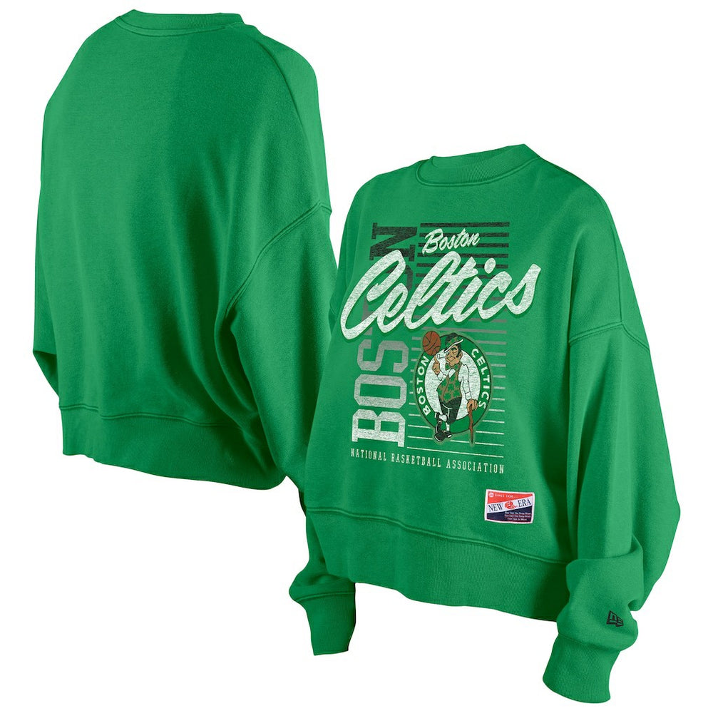 Boston Celtics Women's Boxy Throwback Mineral Wash Sweatshirt - Kelly Green | New Era on sale