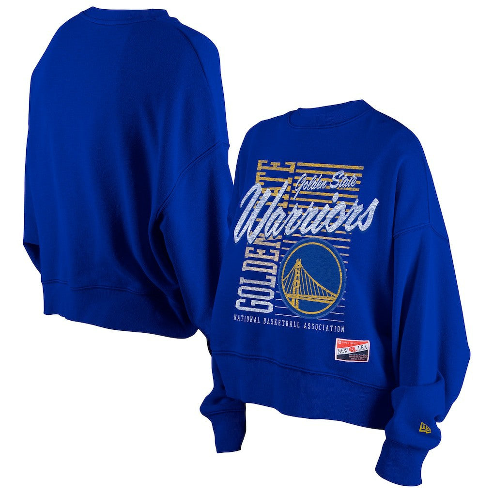 Golden State Warriors Women's Boxy Throwback Mineral Wash Sweatshirt sale - Royal | New Era shop